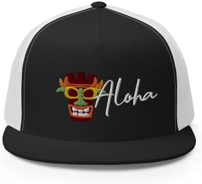 Rivemug Hawaii tiki máscara aloha chapéu de caminhoneiro bordado para homens e mulheres presentes