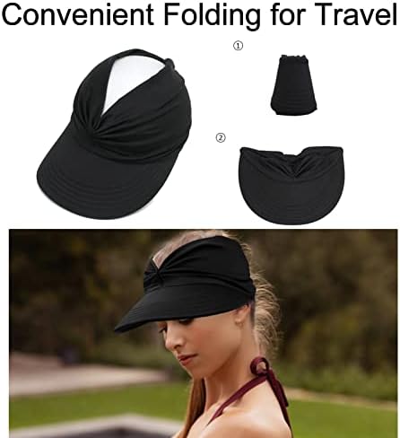 Sun Visor Hat for Women Ponytail Sports Protection UV Cap brim aba chapéus de viseira de primeira linha para a praia ao ar livre