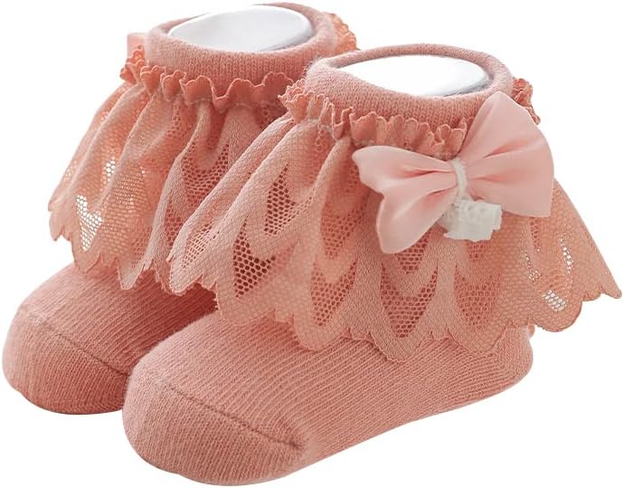 Adeimoo recém -nascido garotas meias de renda com babados de tornozelo de tornozelo para crianças crianças pequenas