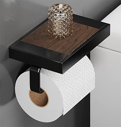 Suporte de papel higiênico Dloett com espaço de alumínio de prateleira cabide de lampo de papel de toalha para cozinha de banheiro