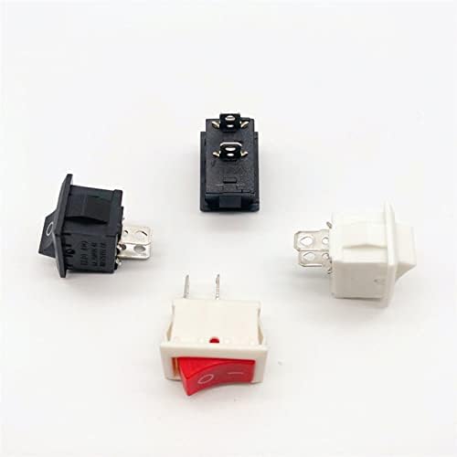Ahloki Rocker Switch 1/5 PCS Mini Rocker Switch KCD1, ON/OFF, equipamento elétrico, 2pin, 2 posição, 15 * 21mm, 6a 250VAC/10A