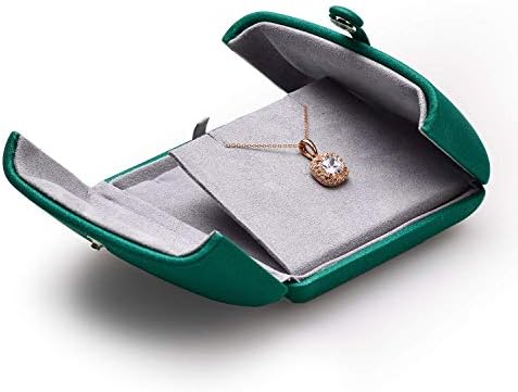 Oirlv Premium Green Leather Ring Box de design duplo-aberto Top Microfiber Interior Ring Boxes para mulheres, meninas