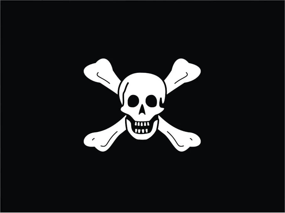 Jolly Roger Richard Worley sinalizador de bandeira autônoma de vinil pirata - C559 - 6 polegadas ou 15 centímetros de tamanho de decalque
