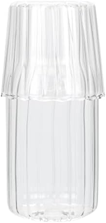 Cups de água de hemotão 1 conjunto de água de cabeceira transparente com copo de copo de vidro de vidro de água de água decantador