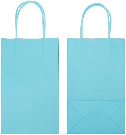Blue Panda 25 Pacote de peitorão pequenas sacolas de presente com alças para chuveiro de noiva, favores de festa, material de festa de aniversário