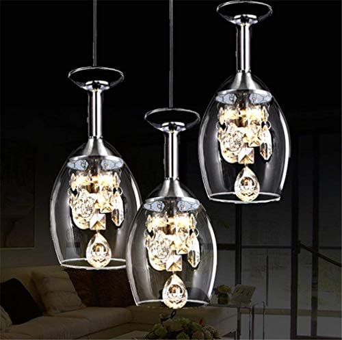 Luminista de cristal de elegante las de suspensão de vinho, iluminação pendente de restaurante LED, lâmpada de teto romântico
