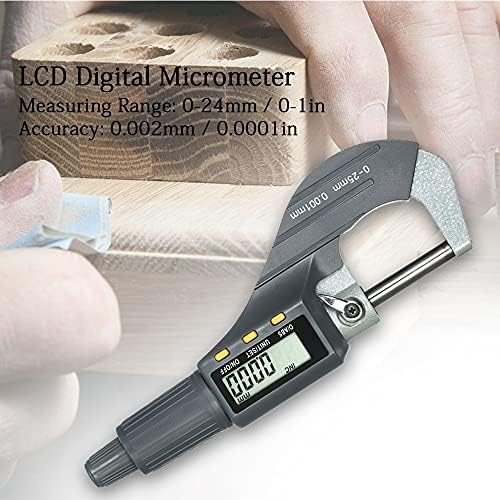 Micrômetro digital Uoeidosb 0-25mm Micrômetro externo eletrônico externo 0,001mm Micro-calibre de profundidade de alta precisão de alta precisão