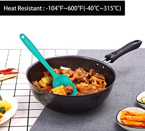 Hotec Food Grade Silicone Rubber Spatula Conjunto para assar, cozinhar e misturar alto conjunto de lava-louças resistente