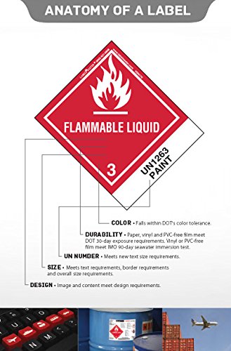 LabelMaster HMSL290S Rótulo de perigo de inalação, filme sem PVC, Hazmat, 4 x 4