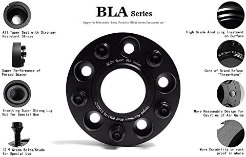 BLOXSPORT 2PCS 40mm PCD 5x112 CB66.5 Adaptador de rodas centrado no hub Adaptador de roda Liga de alumínio forjada
