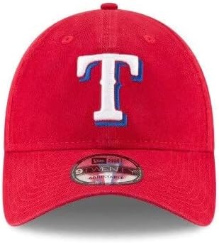 New Era Texas Rangers Youth Junior Class Classic 9Twenty Strapback Red Hat com o logotipo da equipe da equipe