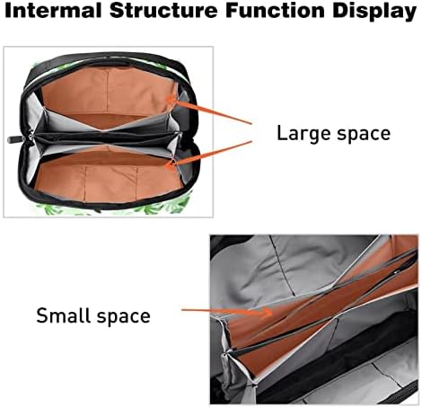 Organizador eletrônico, bolsa de cosméticos, organizador de viagens eletrônicas, bolsa de tecnologia, padrão de planta de folha verde