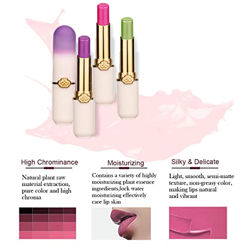 AAFEY 3 PCS Mudança de cor de batom Queen Peach uva, ph humor Balm de lábios Labiales Labiales Labiales Lips Plumper