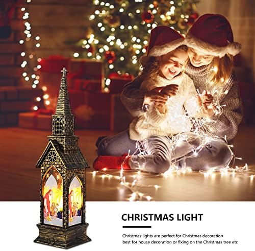 Wybfztt-188 Christmas Retro Lantern Wind Light Led Light Decorative Night Lights para quarto decoração de Natal para casa Lâmpada de mesa de cabeceira de Natal