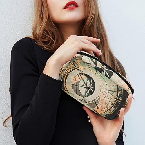 Bolsa de maquiagem inadequada, relógio astronômico Bolsa de cosméticos portátil Tote de viagem Travel Case Organizer Case Tools Caso para mulheres de beleza