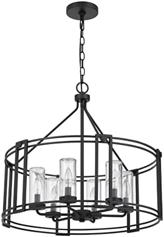 Iluminação cal fx-3777-6 lutão de metal da gaiola de Luton com tons de vidro