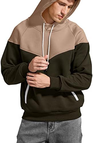 Moleto -alvo de lã de lã do meio do meio masculino masculino de moletom casual com capuz com bolsos com bolsos