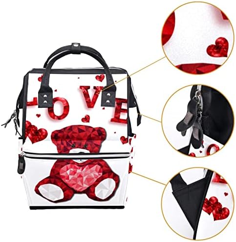 Mochila de viagem Guerotkr, bolsa de fraldas, bolsas de fraldas da mochila, Love Heart Bear