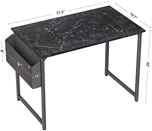 Cubicubi Study Computer Desk de 32 polegadas de escritório em casa escrevendo pequena mesa, mesa de PC de estilo simples moderno,