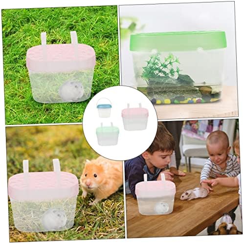 Toyandona Caixa de alimentação Recipientes plásticos Mini animais de recipiente limpo Encontrendo brinquedos de caixa