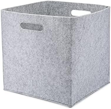 Parker Baby Feltable dobrável Cubo de cubo - berçário de 13 polegadas Cubby Cubos de armazenamento para organizador de cubos, organizadores do armário e caixa de brinquedos de armazenamento, caixa de cestas de corda para armazenamento de brinquedos - cinza