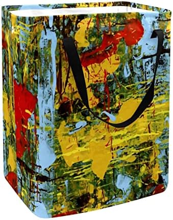 Abstract Art Painting Print Print Collapsible Laundry Horse, 60l de lavanderia à prova d'água de lavagem de roupas de roupas de roupas de roupas para o dormitório quarto do banheiro