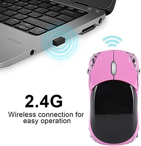 ASHATA 2.4G Mouse de carro sem fio de mouse com mouse óptico Reciver Reciver 1600dpi para comprimido de laptop para