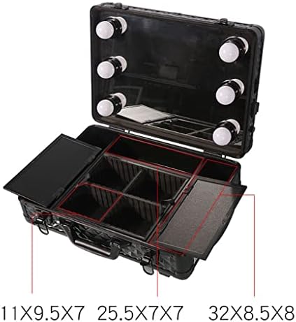 N/A Beauty Loteup Box Black Capacidade Black com caixa de maquiagem de caixa leve Caixa de ferramentas de tatuagem