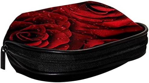 Bolsa de higiene pessoal, bolsa de cosméticos de maquiagem para homens, Dia dos Namorados Flor de Rosa Vermelha