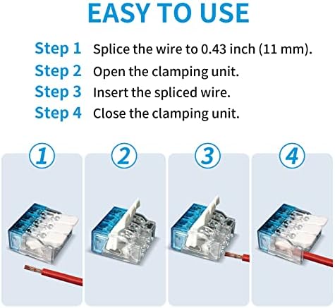 Conectores de fio da alavanca de dicio porcas Ul listadas: 10 PCS Conectores de emenda compactos, kit de conectores elétricos