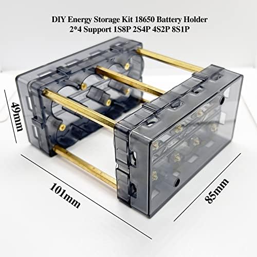 Kit de armazenamento de energia DIY de bistook 18650 suporte de caixa de bateria Slot Slot PC+Material plástico ABS,