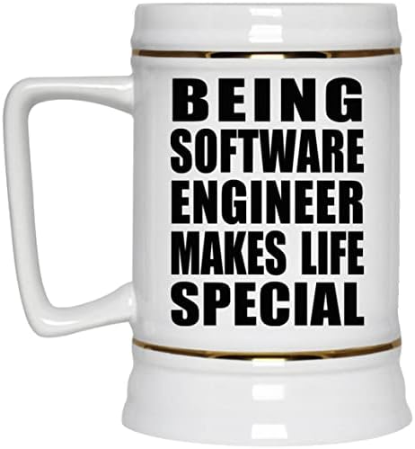 Designsify Sendo engenheiro de software torna a vida especial, 22 onças de cerveja caneca de tanque de cerâmica com