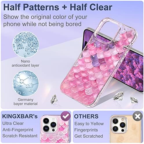 Kingxbar para iPhone 14 Pro Case Luxo Bling Glitter For Women Girls Cute