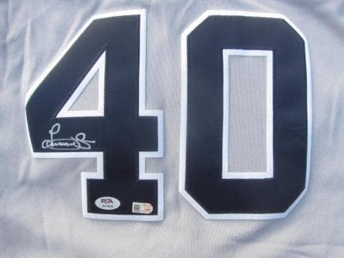 Luis Severino Yankees assinou a Majestic Road Jersey Authentic PSA/DNA + MLB Auto - camisas MLB autografadas