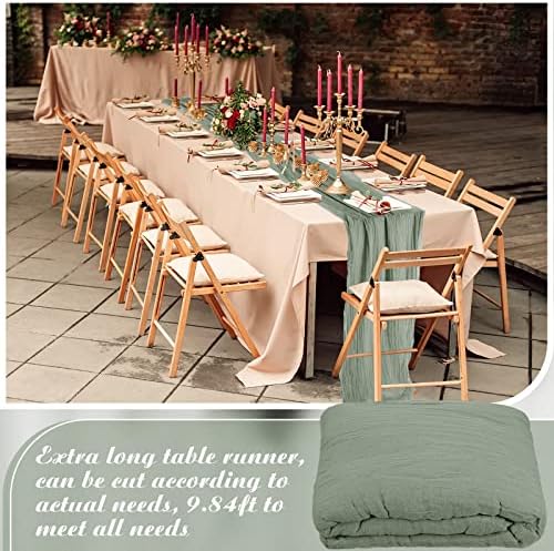 98,4 ft Cheesecloth Table Runner Extra Longa Galze Salzine Runner Rússico Casamento Boho Runner para Decoração de Banquetes
