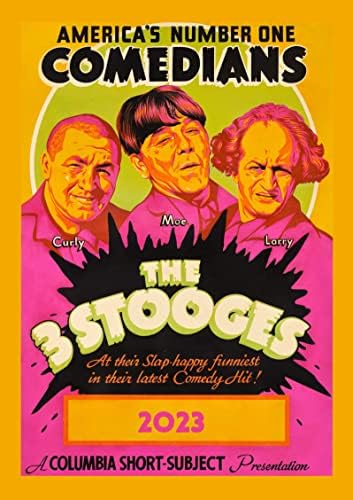 2023 Calendário de parede [12 páginas 8 x12] 3 Pôster de filme de comédia Stooges