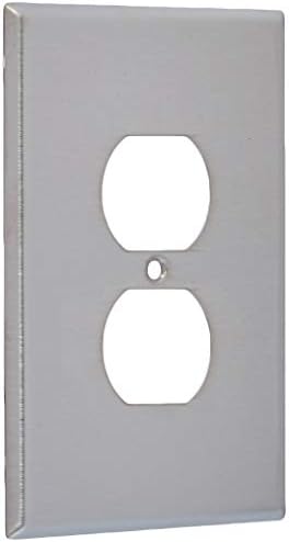 Leviton 84103-40 1-Gang Duplex Receptáculo de parede, grande tamanho, suporte de dispositivo, aço inoxidável, 25 pacote