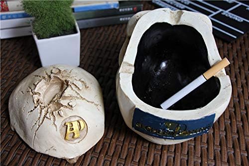 Taro Ashtray, Cinzelo de resina pintada à mão, com tampa, pode ser usada para decorações horríveis de Halloween, cinzeiros ou ornamentos de cigarros góticos pintados à mão internos e externos