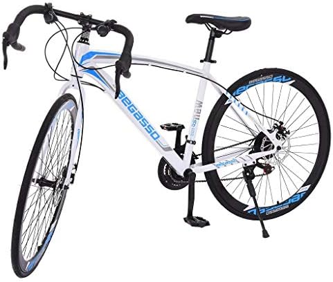 Bicicleta de estrada Absuyy 700C, 21 Velocidade de bicicleta híbrida, bicicleta de passageiro com freio a disco, 90% pré-montados,