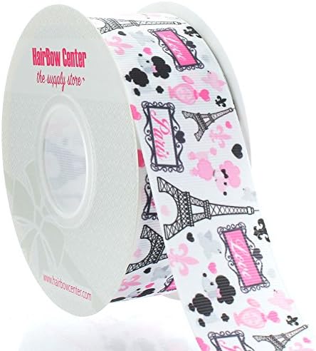 1,5 rosa/preto Paris Grosgrain Ribbon 5yd