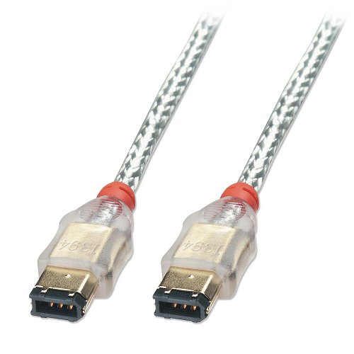 Lindy Firewire Cable - premium 6 pinos macho a 6 pinos masculino, transparente, 2m