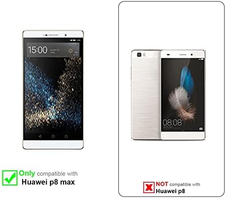 Caso Cadorabo Book Compatível com Huawei P8 Max em azul escuro preto - com fechamento magnético, função do suporte e slot para cartas