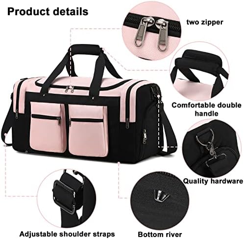 Weekender Overnight Duffel Bag Shoe Pocket for Women Weekend Travel Tote Carry On Bag