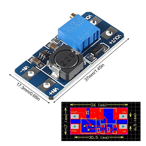 Diitao 20pcs MT3608 DC-DC UP UP CONVERSOR DE POWER CONVERSOR 2A Módulo Ajuste Ajuste Tensão de tensão Tensão de tensão de
