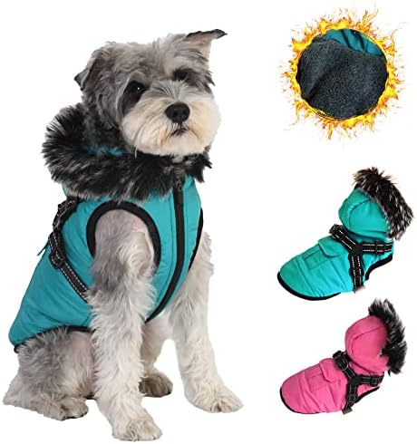 Hoodie de inverno de cachorro Aimydog, casaco de cachorro acolhedor quente com bolsos, jaqueta de cachorro à prova