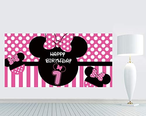 Minnie 1st Birthday Birthday Birthday, Minnie 1st Birthday Banner Party Supplies, Minnie 1st Birthday Decorações, Primeiro Aniversário