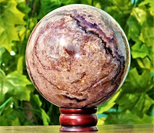 Grande 155 mm azul ametista de cristal quartzo bola cura energia esfera de pedra globo orb display decoração de decoração