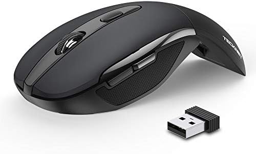 Mouse sem fio dobrável Tecknet, mouse de viagem de 2.4g com receptor USB, mouse sem fio para laptop, notebook, PC, computador, mouse portátil 3 DPI ajustável 2000/1500/1000, 24 meses