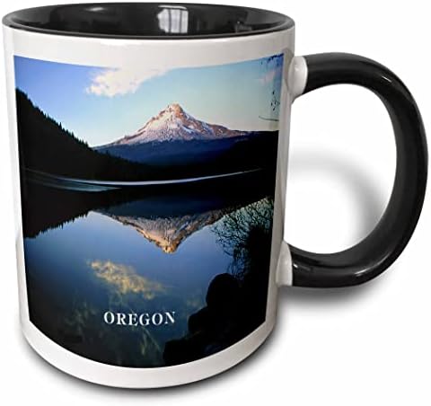 3drose Oregons Lake Trillum refletindo caneca cerâmica de Monte Hood, 11 onças