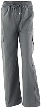 calça de carga folgada feminina lcepcy y2k de cintura alta perna larga calças casuais soltas calças de cordas de cordas sólidas streetwear